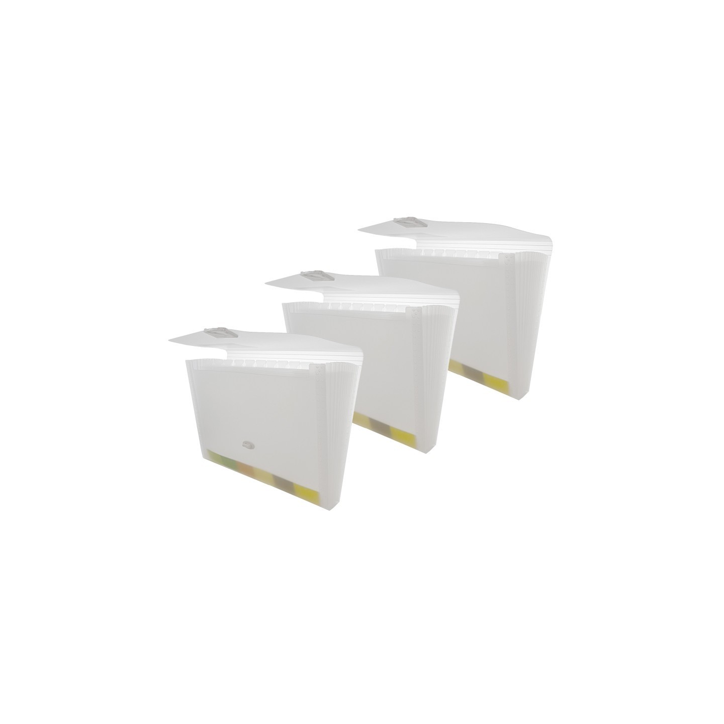 BAZIC Products® Translucent 13-Pocket Letter Size Poly Expanding File, Pack of 3