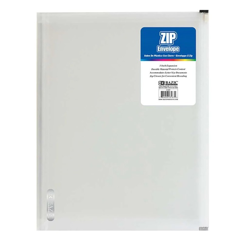 BAZIC Products® Clear Letter Size Zip Envelope