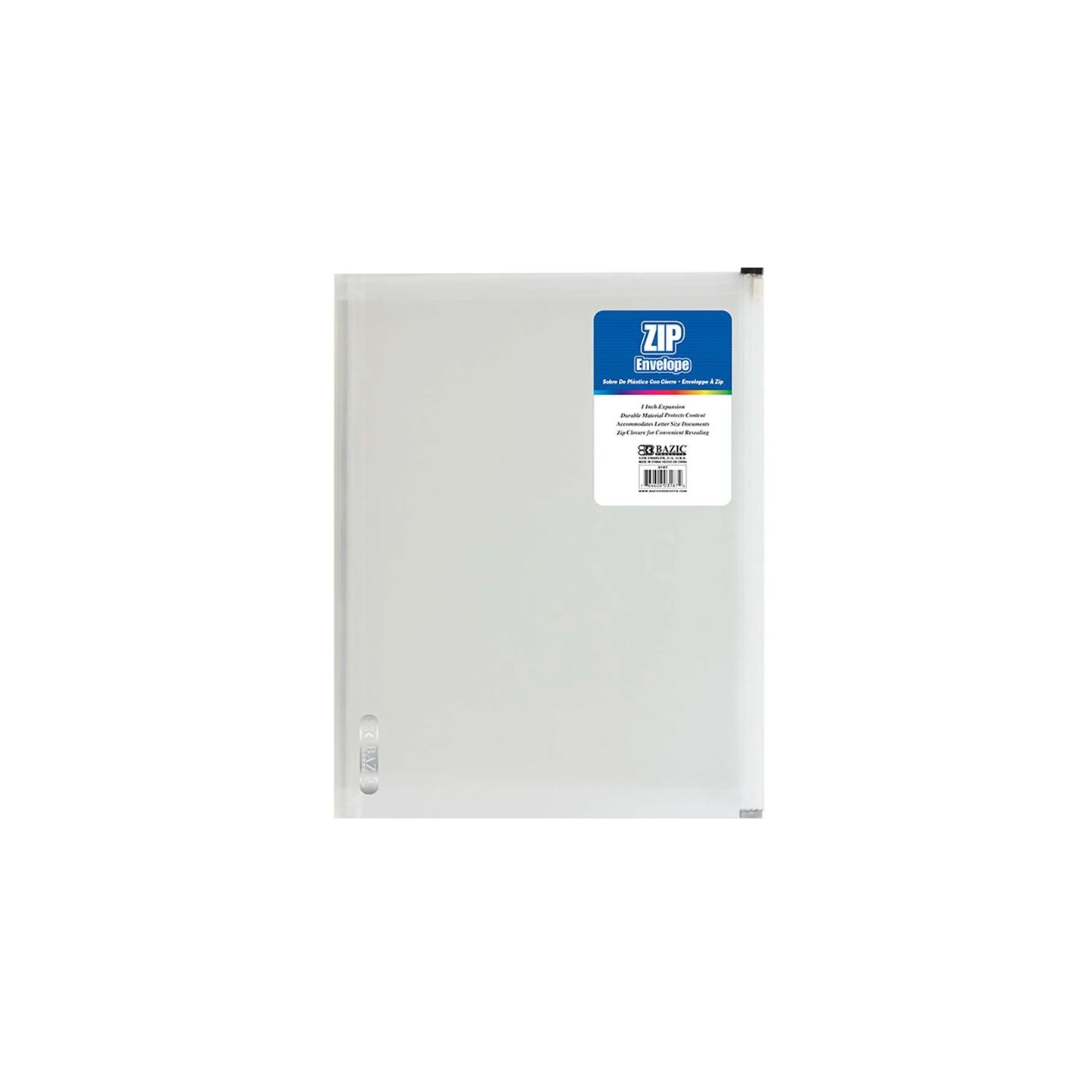 BAZIC Products® Clear Letter Size Zip Envelope