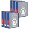 BAZIC Products® 3-Ring View Binder with 2 Pockets, 1", Blue, Pack of 6