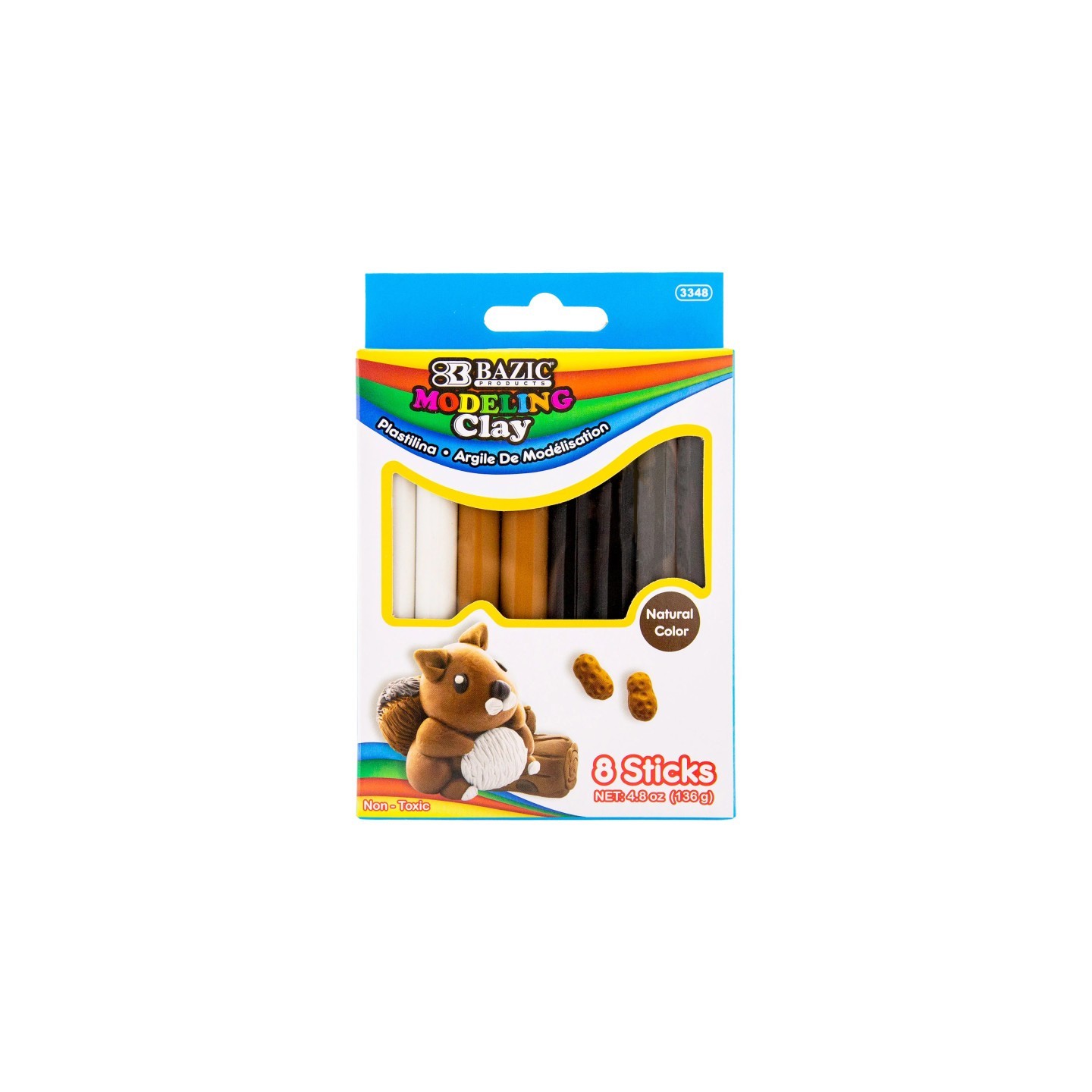 BAZIC Products® Modeling Clay Sticks, 4.8 oz (136g), 4 Natural/Earth Colors