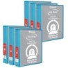 BAZIC Products® 3-Ring View Binder with 2 Pockets, 1", Cyan, Pack of 6