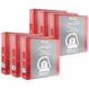 BAZIC Products® Slant D Ring View Binder with 2 Pockets, 2", Red, Pack of 6