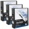 BAZIC Products® PVC-Free Slant-D Ring View Binder with 4-Pockets, 1", Black, Pack of 3