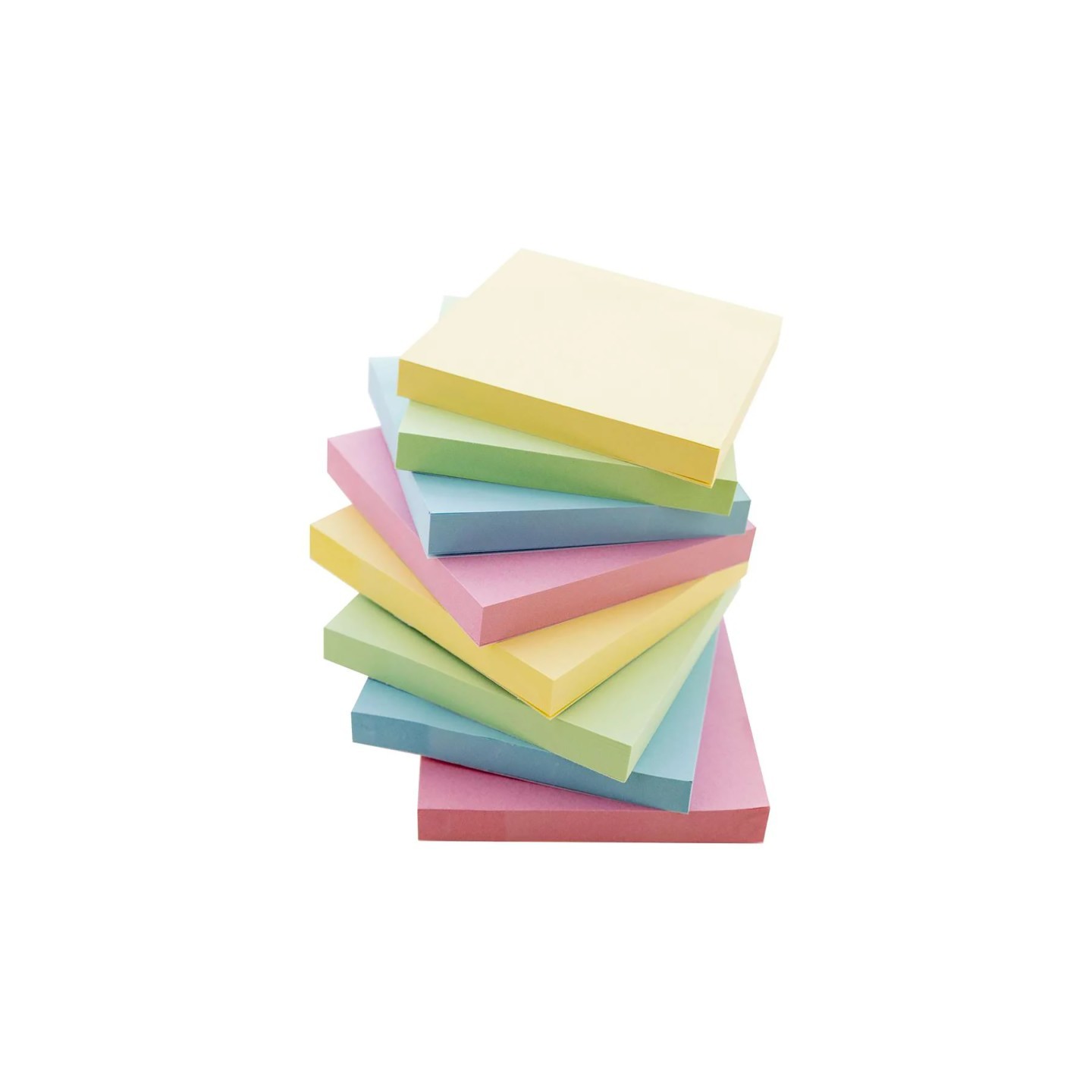 BAZIC Products® Stick On Notes, 3" x 3", Assorted, 100 Sheets, Pack of 12