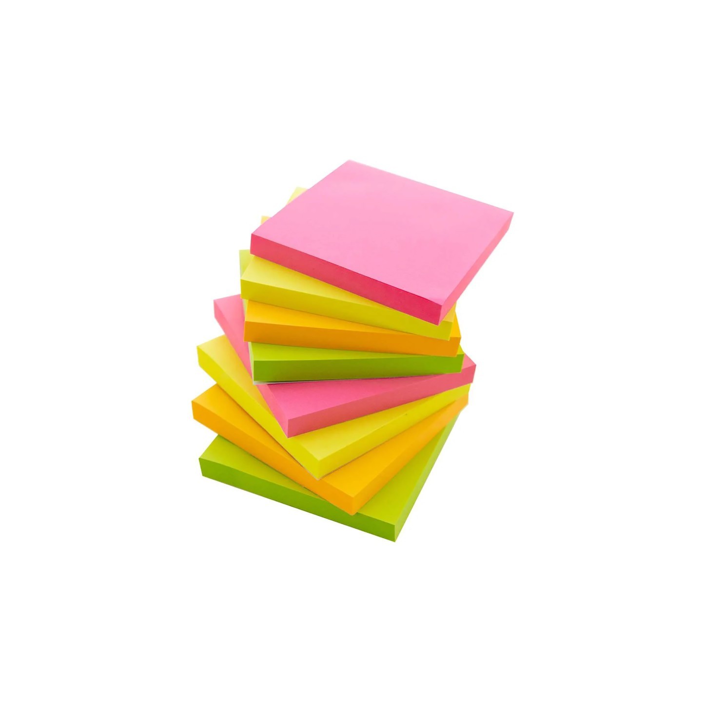 BAZIC Products® Stick On Notes, 3" x 3", Neon, 90 Sheets, Pack of 12
