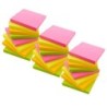 BAZIC Products® Stick On Notes, 3" x 3", Neon, 90 Sheets, 12 Per Pack, 3 Packs