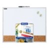 BAZIC Products® Aluminum Framed Magnetic Dry Erase/Cork Combo Board, 16" x 20"
