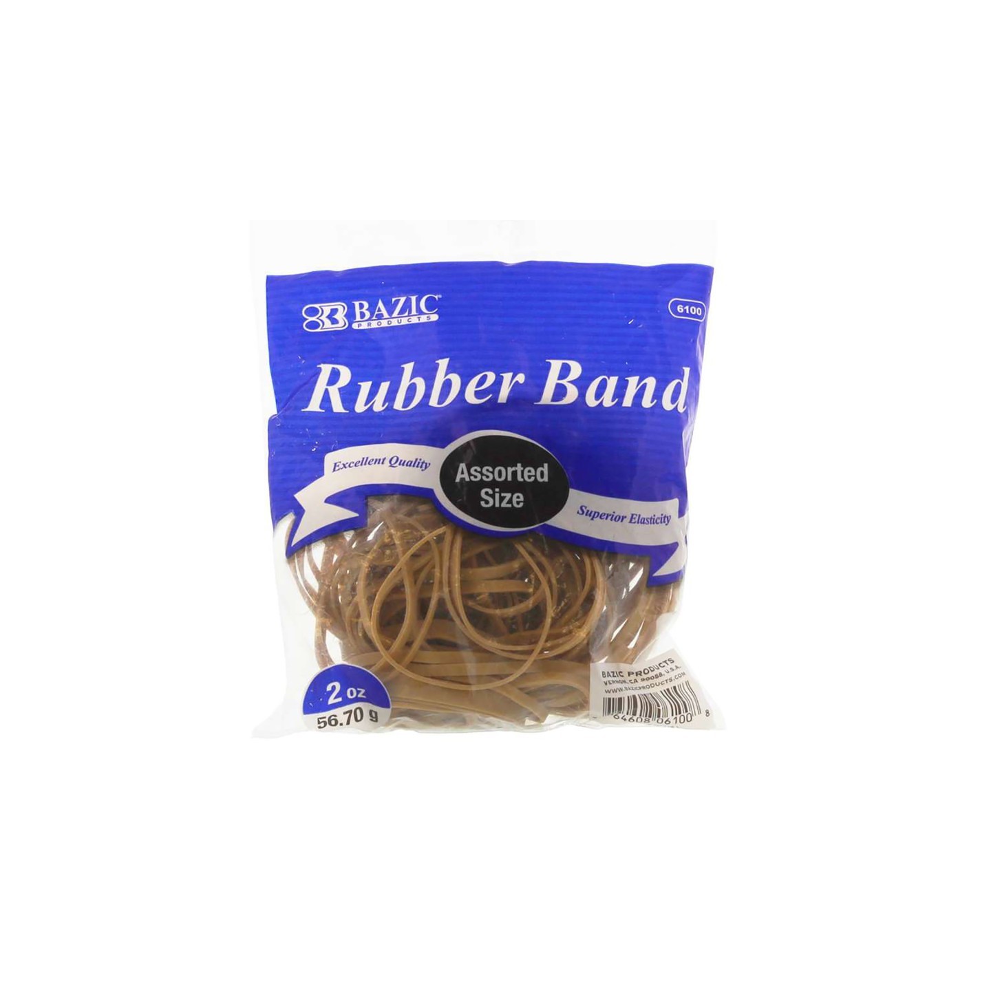 BAZIC Products® Rubber Bands, 2oz./56.70g, Assorted Sizes