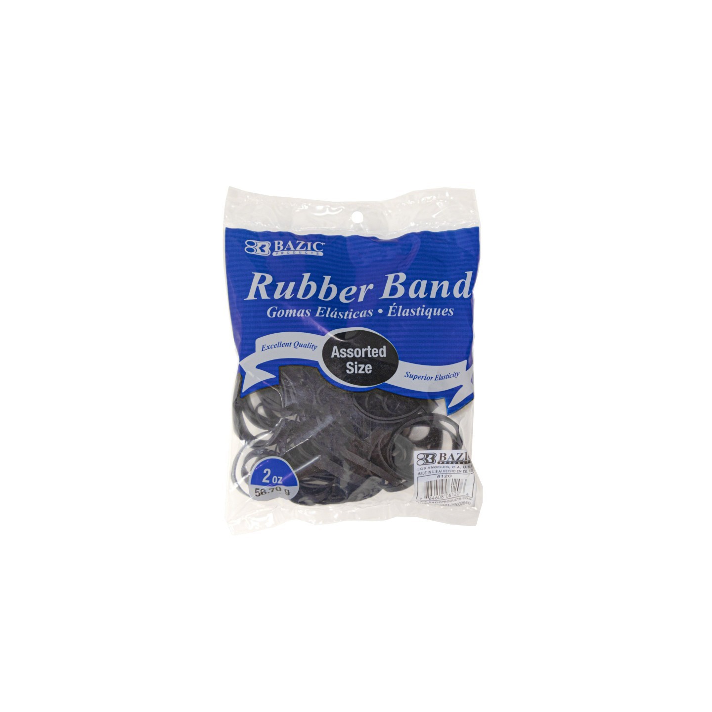 BAZIC Products® Rubber Bands, Assorted Sizes, Black, 2 oz./56.70 g