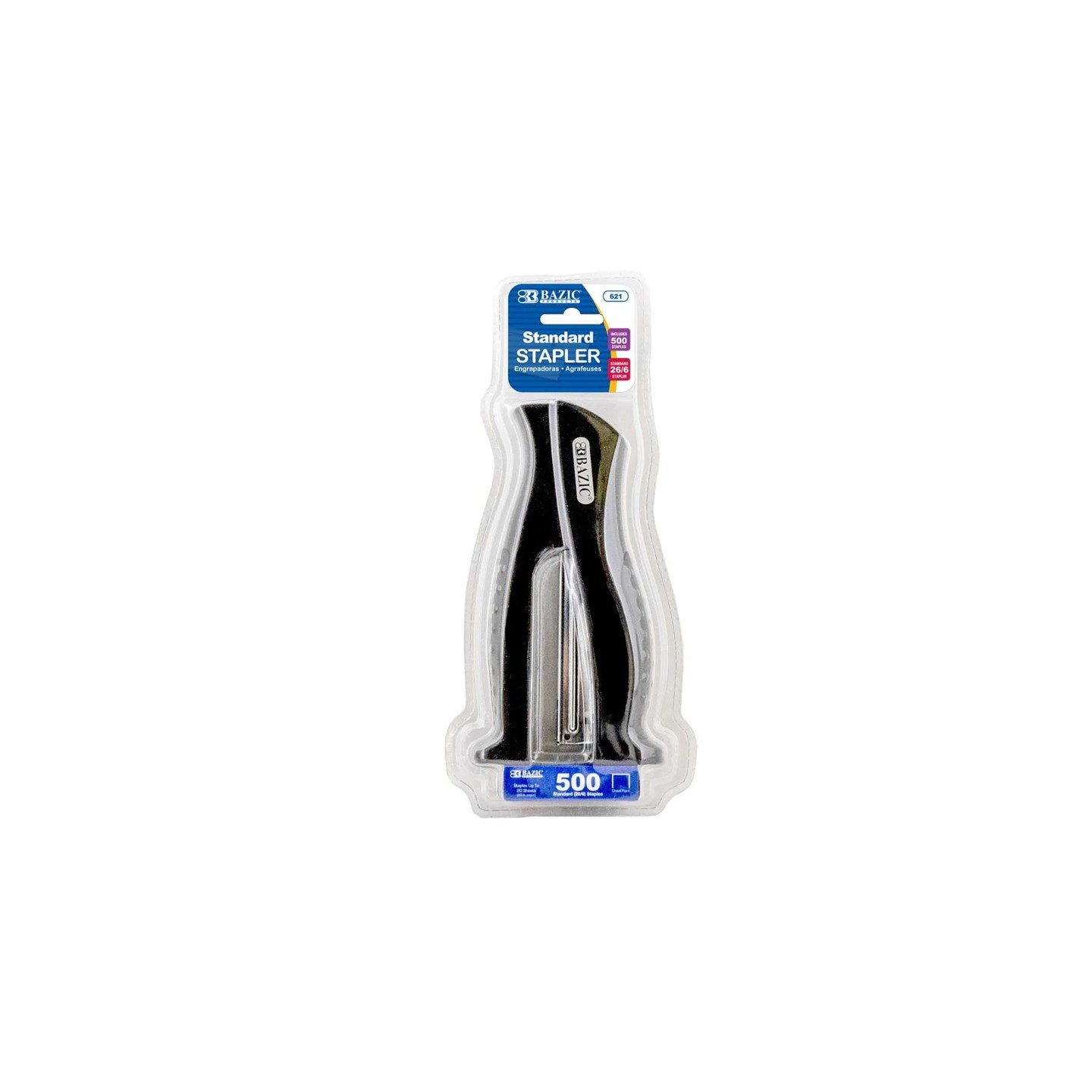 BAZIC Products® Stand-Up Standard (26/6) Full Strip Stapler with 500 Staples