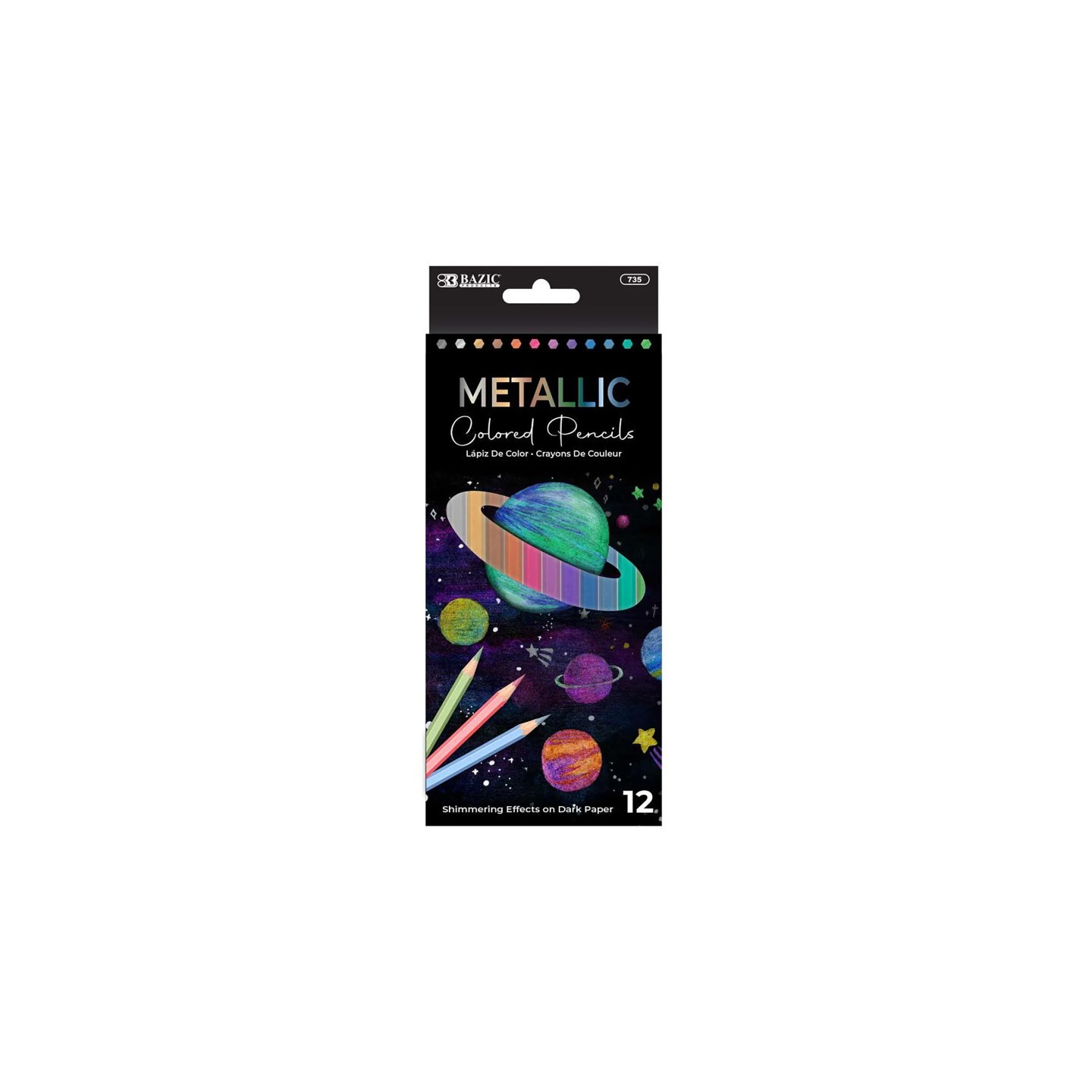 BAZIC Products® Metallic Colored Pencils, Pack of 12