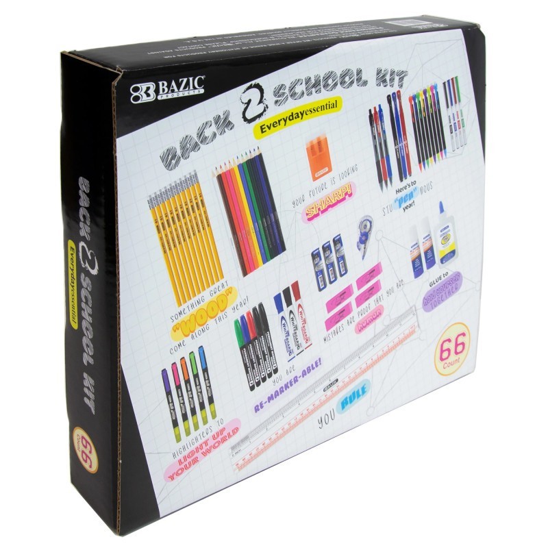 BAZIC Products® Back To School Kit, 66 Pieces