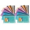BAZIC Products® 3-Ring Pencil Pouch with Mesh Window, Retro Pastel Colors, Pack of 12