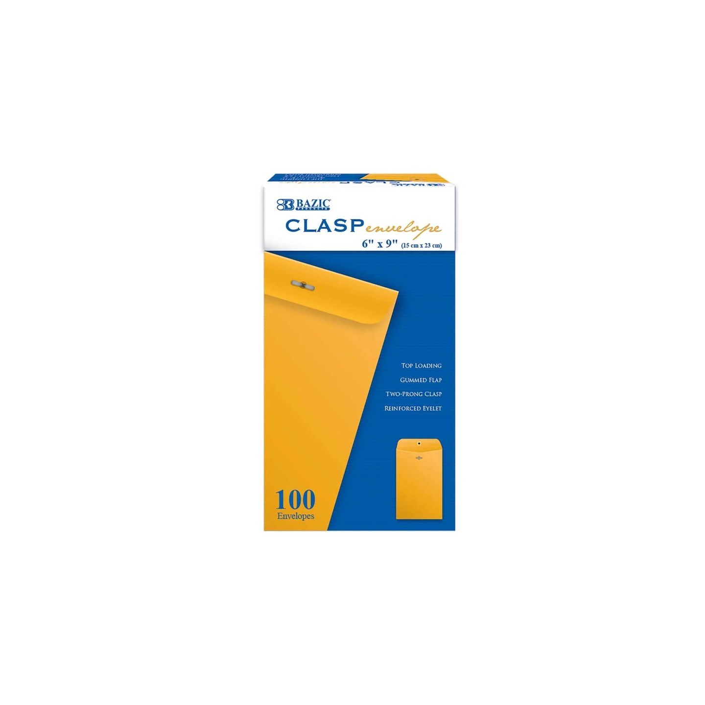 BAZIC Products® Clasp Envelope, 6" x 9", Box of 100
