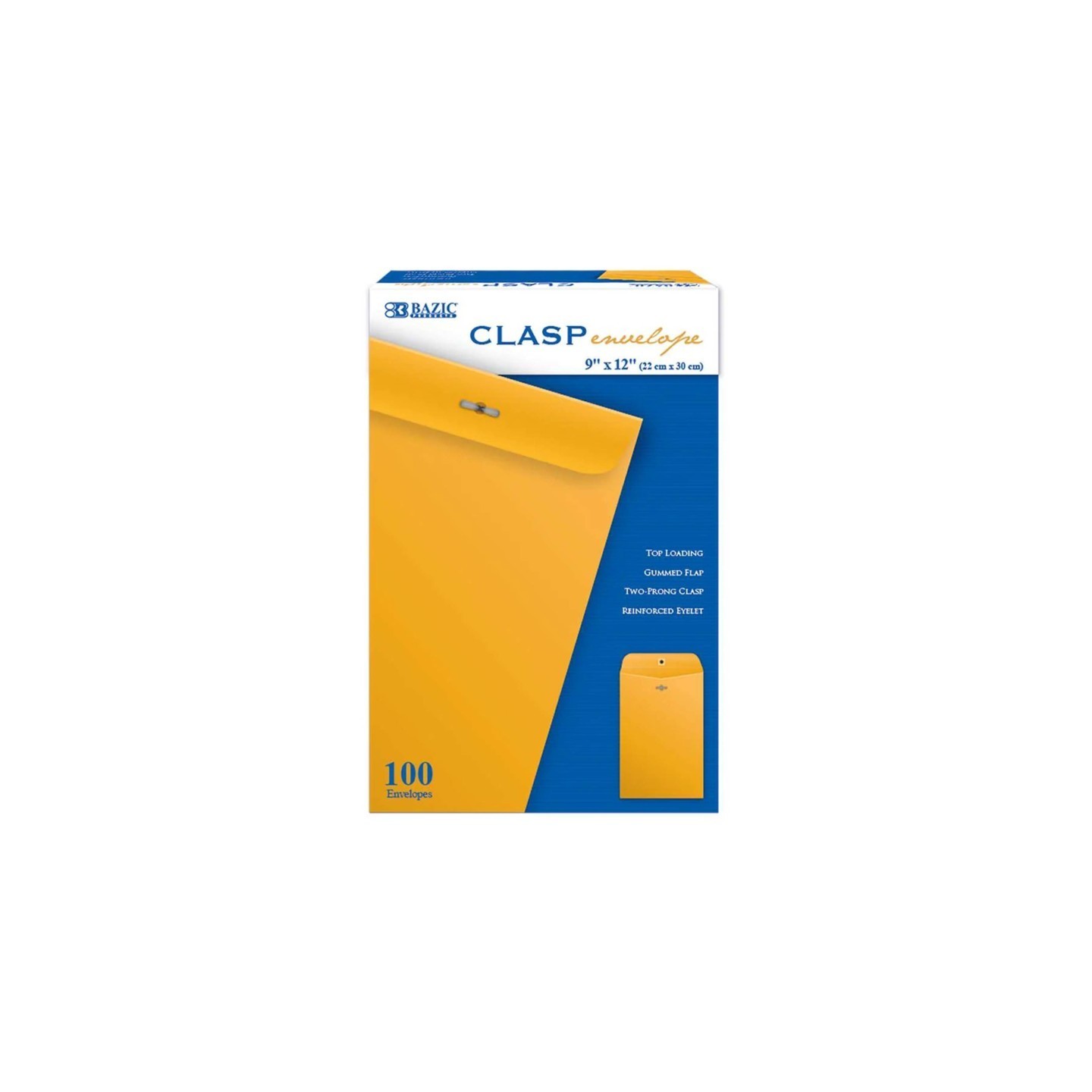 BAZIC Products® Clasp Envelope, 9" x 12", Box of 100