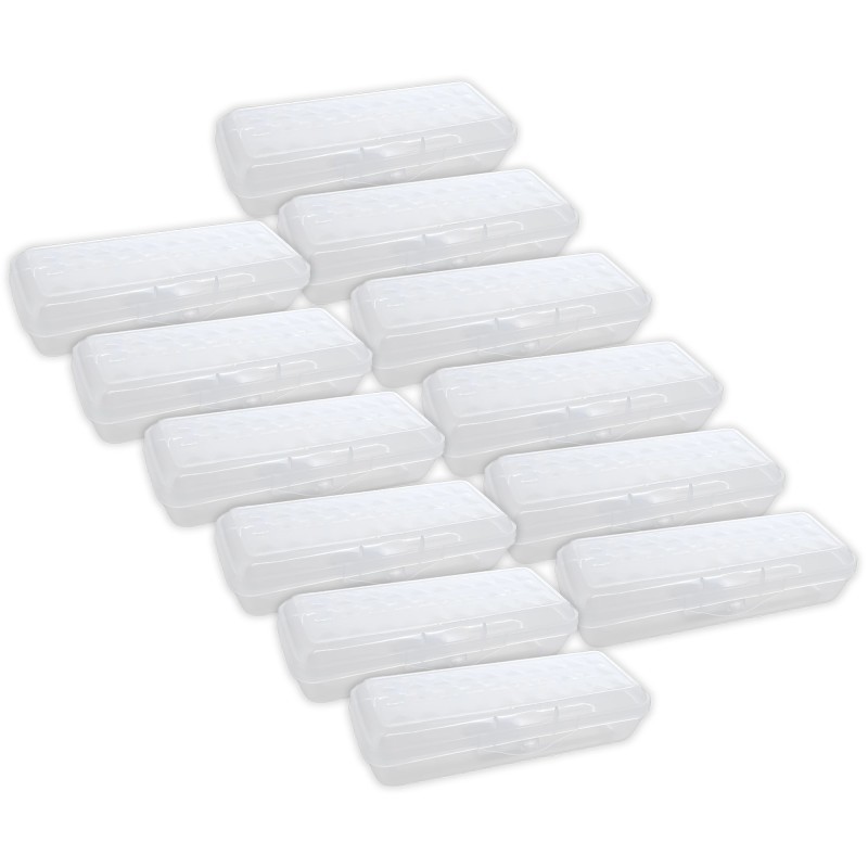 BAZIC Products® LUCENT Pencil Case Organizer Box, 8", Clear, Pack of 12