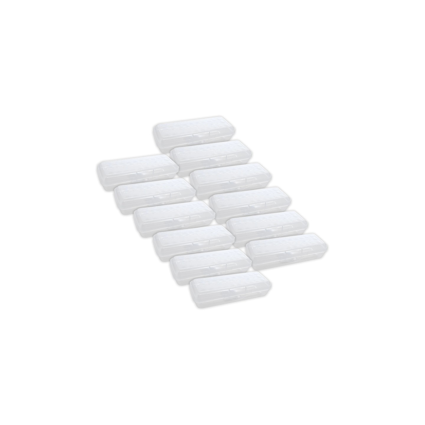 BAZIC Products® LUCENT Pencil Case Organizer Box, 8", Clear, Pack of 12