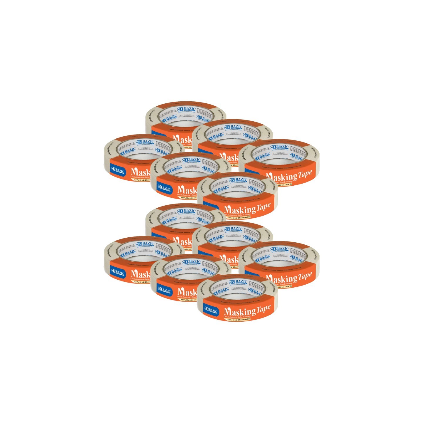 BAZIC Products® General Purpose Masking Tape, 0.94" x 2160" (60 Yards), Pack of 12