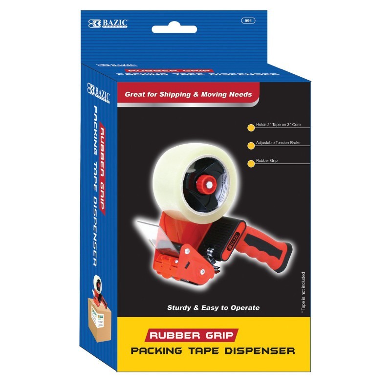 BAZIC Products® Rubber Grip Premium Comfort Packing Tape Dispenser