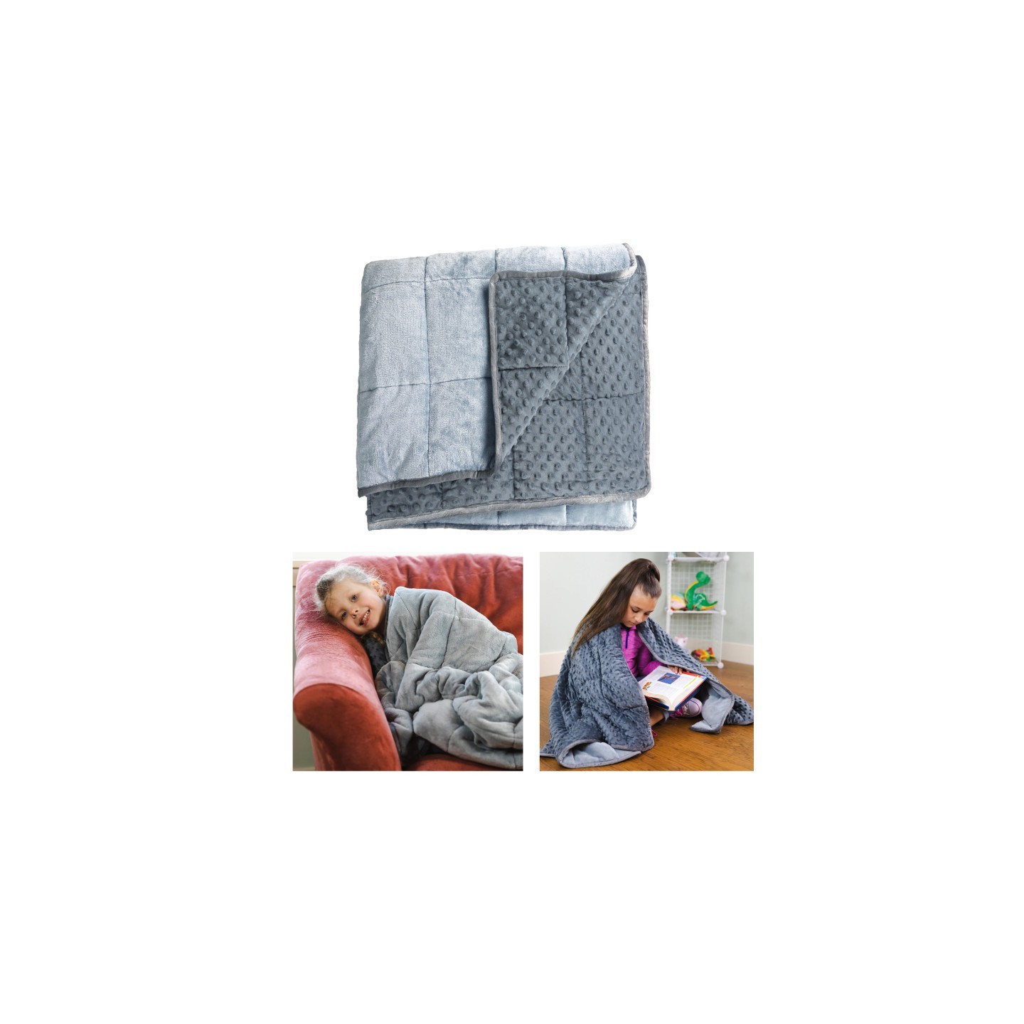 Bouncyband® Sensory Weighted Dual Texture Shoulder Wrap for Kids, 40" x 12"