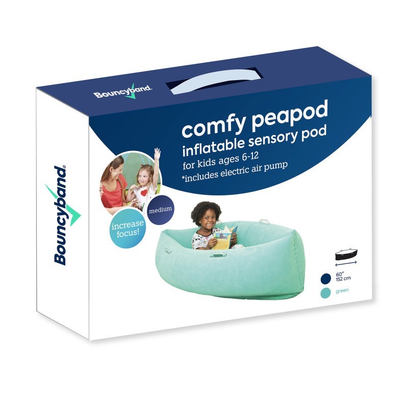 Bouncyband® Comfy Hugging Peapod Sensory Pod, 60", Ages 6-12 Up to 3-5'1" Tall, Green