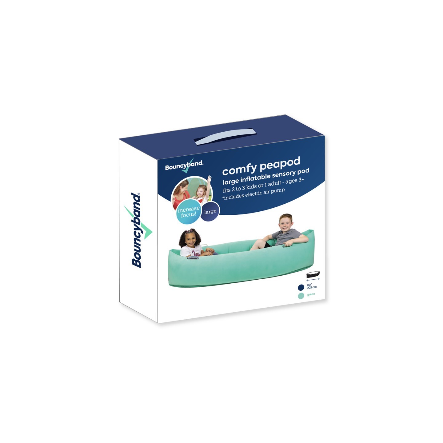 Bouncyband® Comfy Peapod, Inflatable Sensory Pod , 80", Green