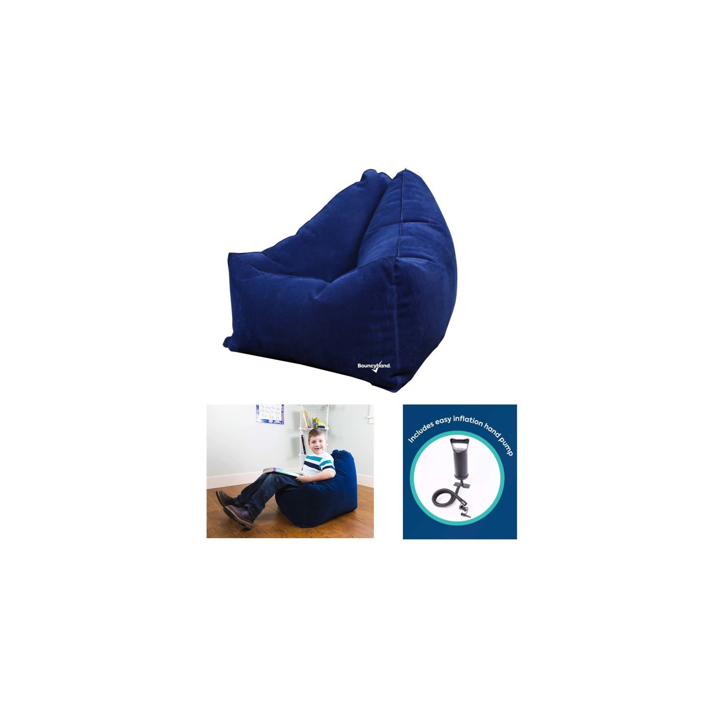 Bouncyband® Comfy Cozy Peapod Inflatable Chair for Kids