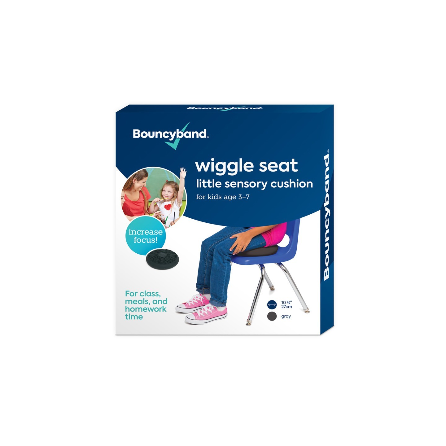 Bouncyband® Little Wiggle Seat Sensory Cushion, Dark Gray