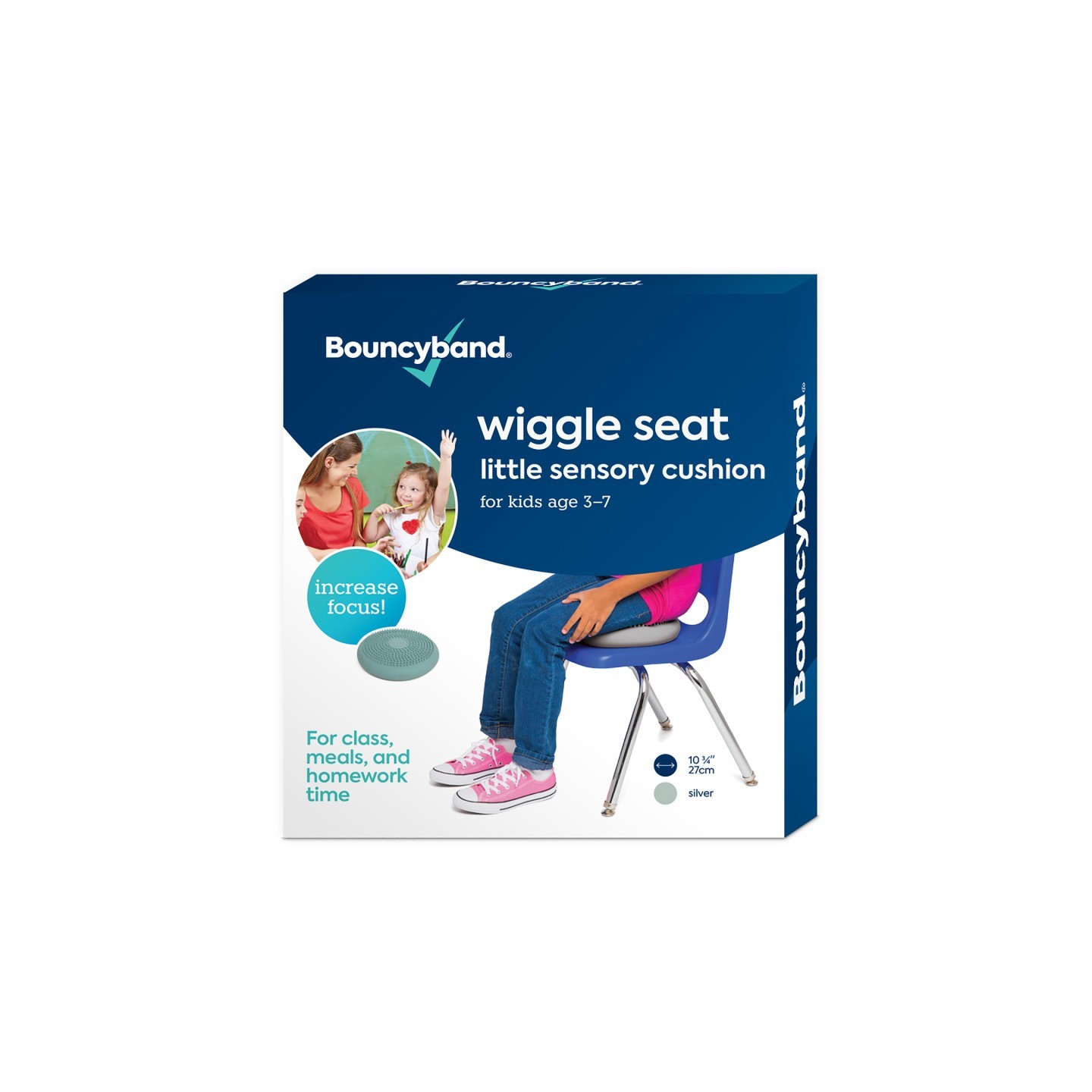 Bouncyband® Little Wiggle Seat Sensory Cushion, Silver
