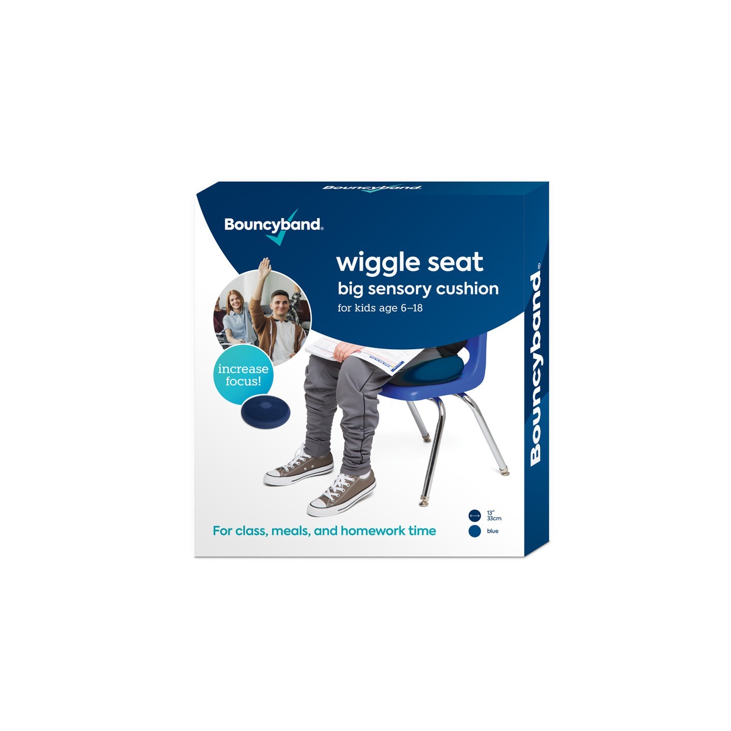 Bouncyband® Big Wiggle Seat Sensory Cushion, Blue