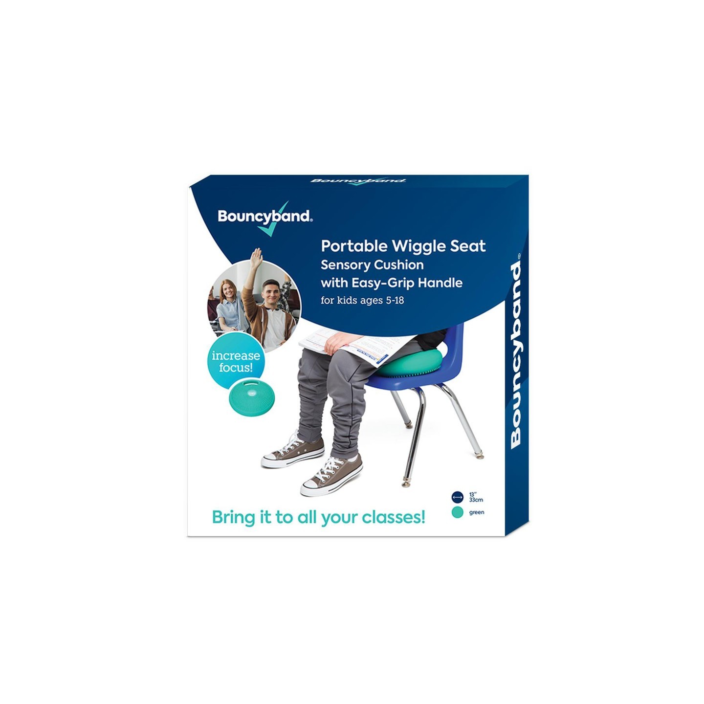 Bouncyband® Portable Wiggle Seat Sensory Cushion, Green