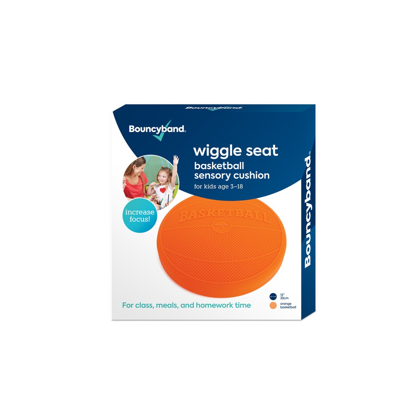 Bouncyband® Wiggle Seat Sensory Cushion, Orange Basketball