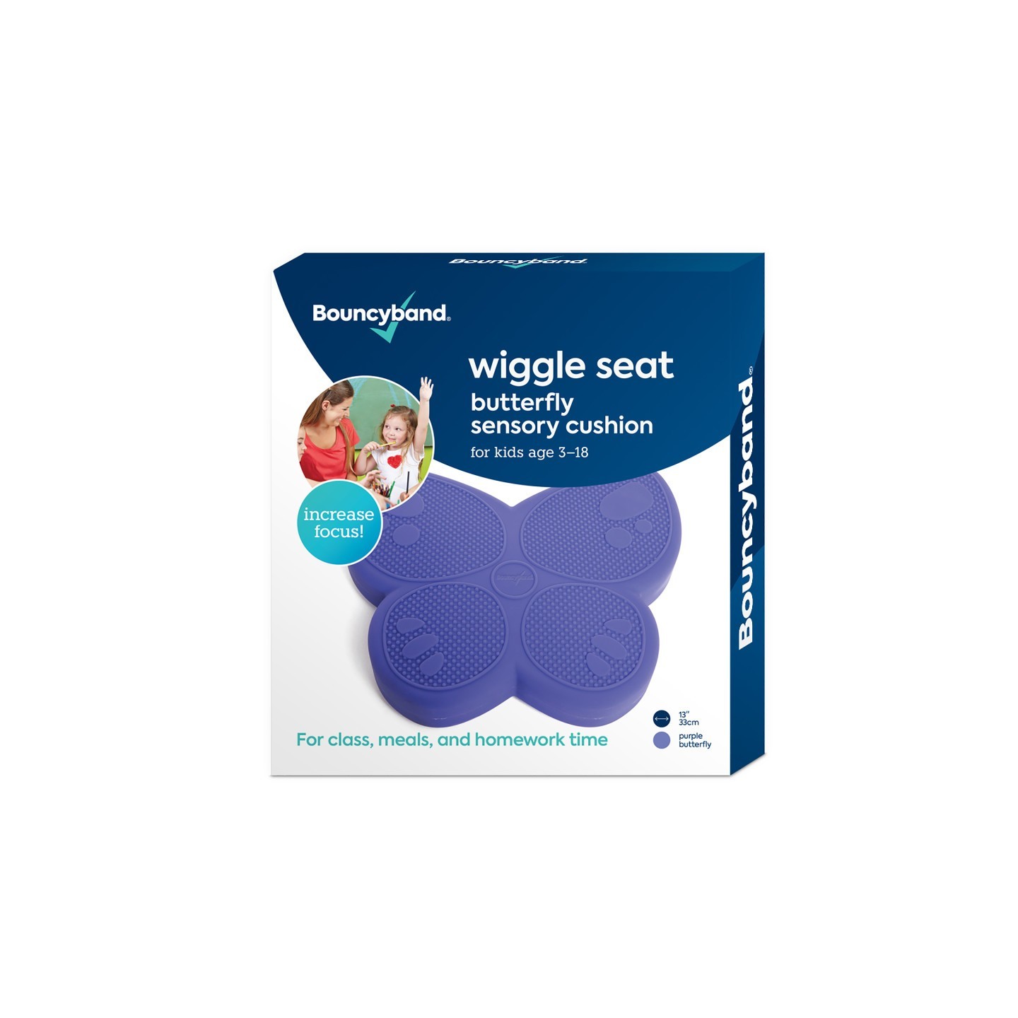 Bouncyband® Wiggle Seat Sensory Cushion, Purple Butterfly