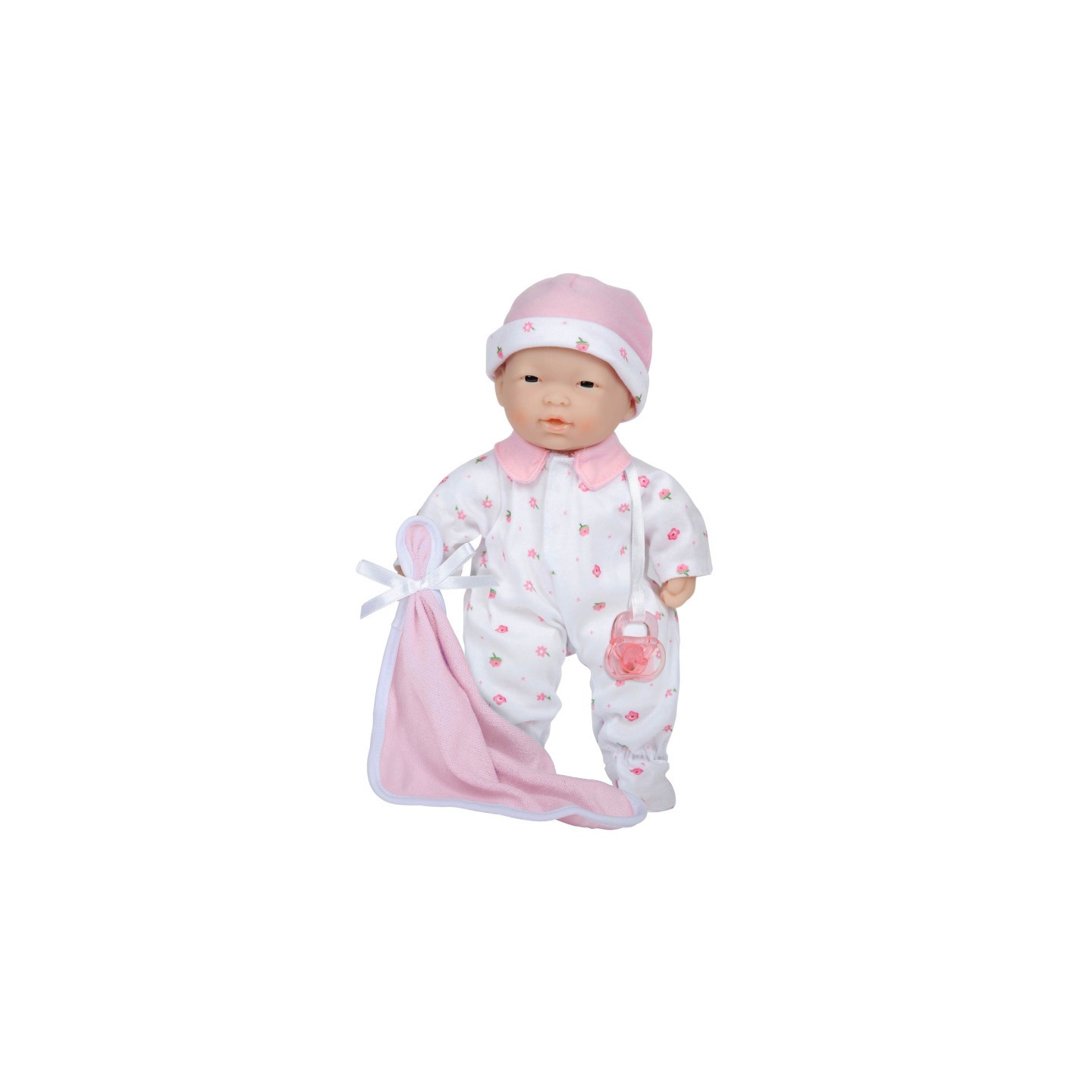 JC Toys La Baby Soft 11" Baby Doll, Pink with Blanket, Asian