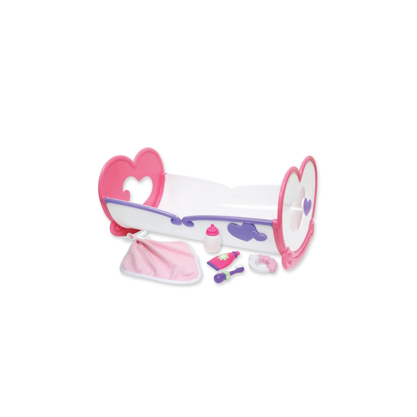JC Toys Deluxe Rocking Doll Crib & Accessories