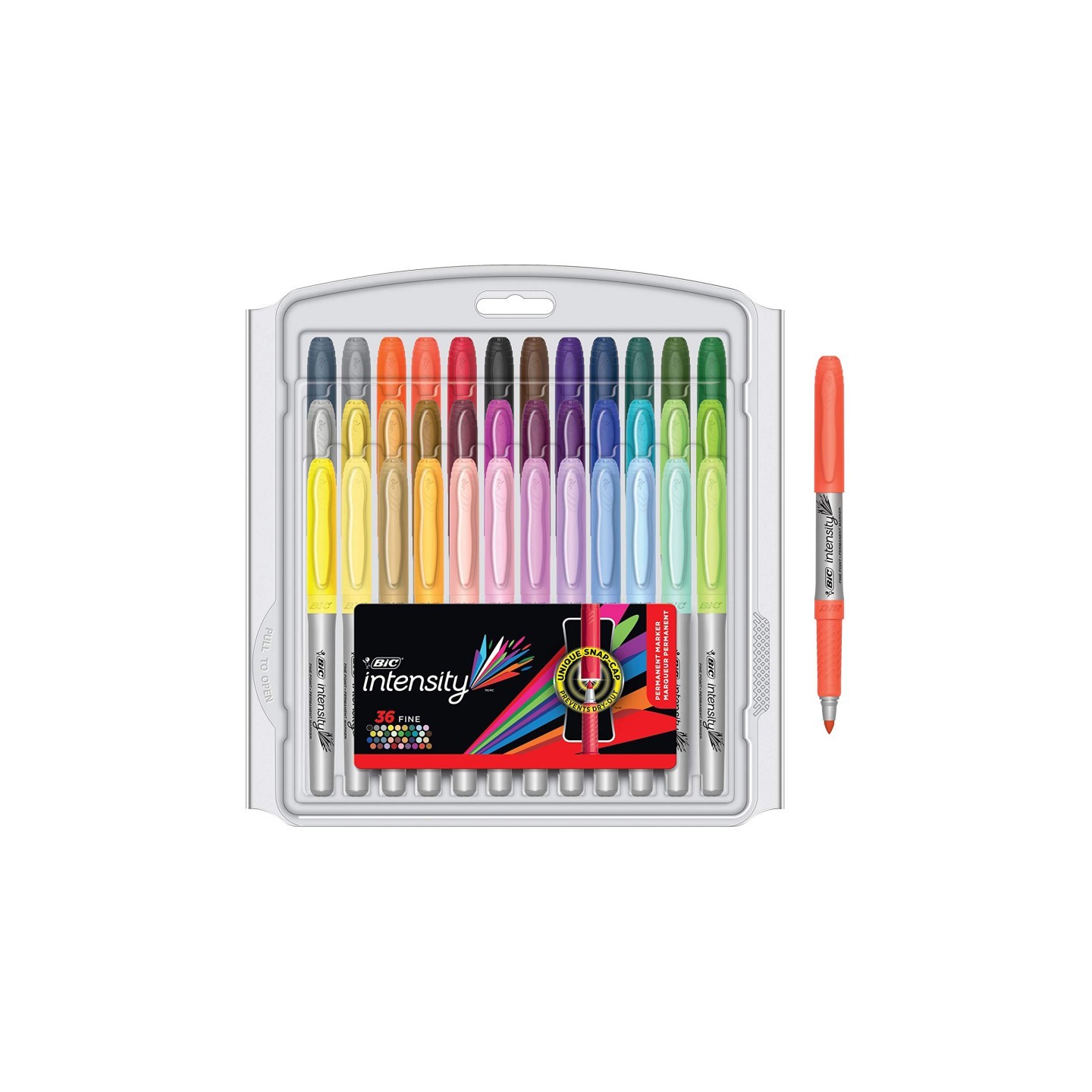 BIC® Mark-it™ Permanent Markers, Fine Point, Assorted Color, Pack of 36