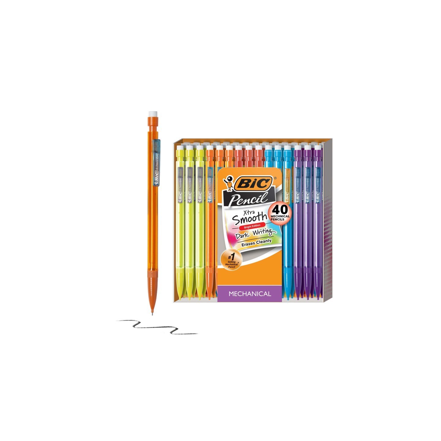 BIC® Mechanical Pencil Xtra Life, Assorted Colors, 40 Count