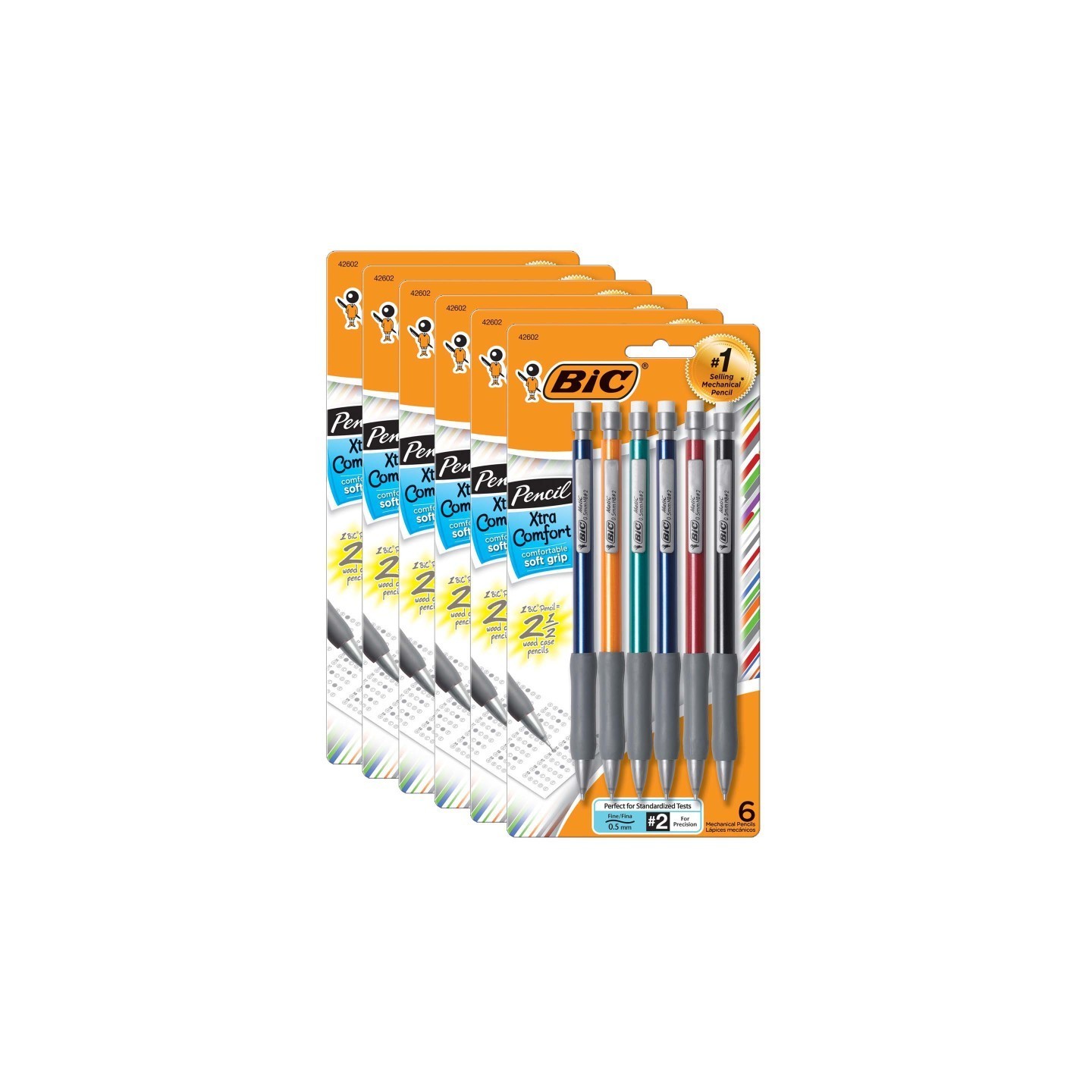 BIC® Xtra-Comfort Mechanical Pencil, 0.5mm Fine Point, 6 Per Pack, 6 Packs