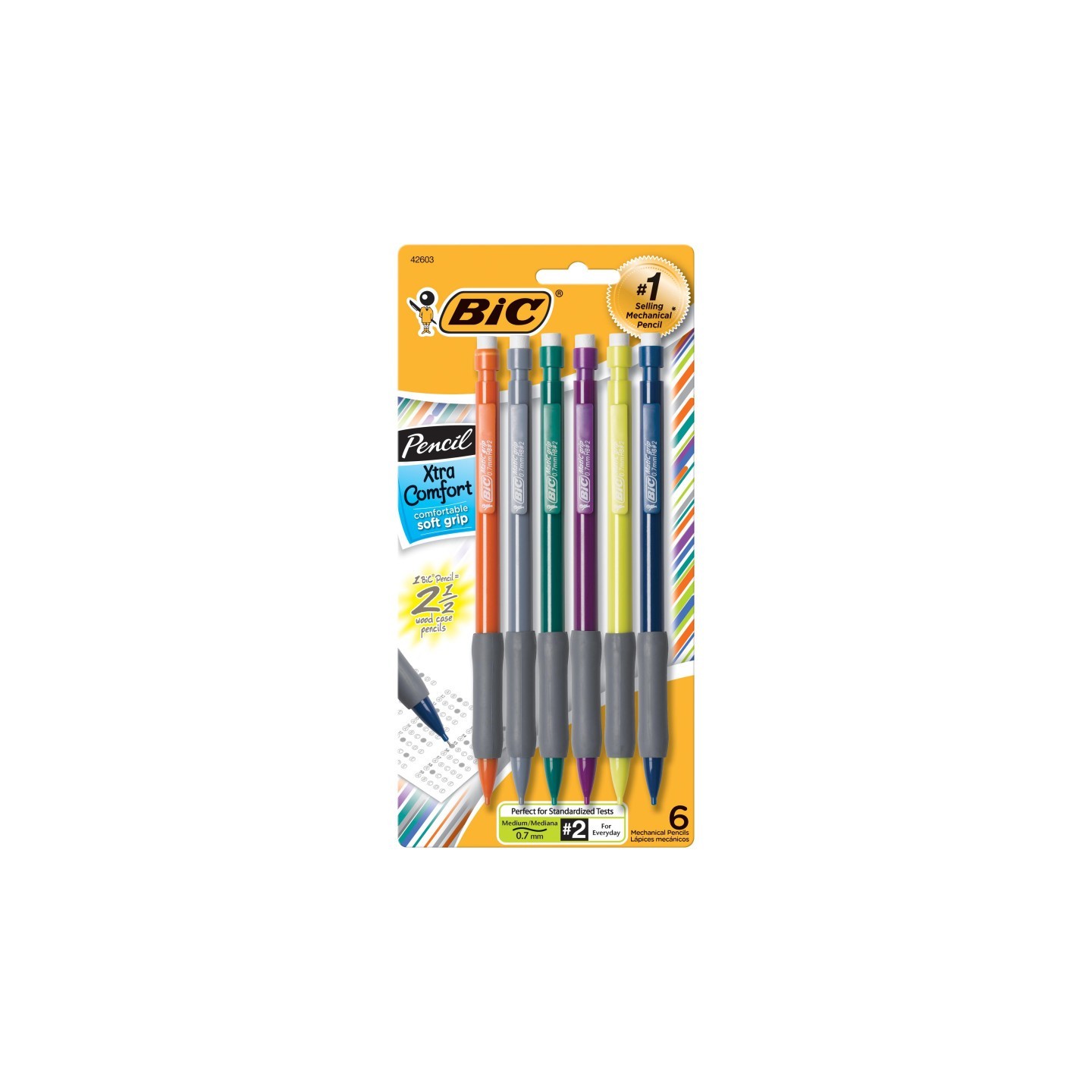 BIC® Matic Grip® Mechanical Pencils, 0.7mm, Pack of 6