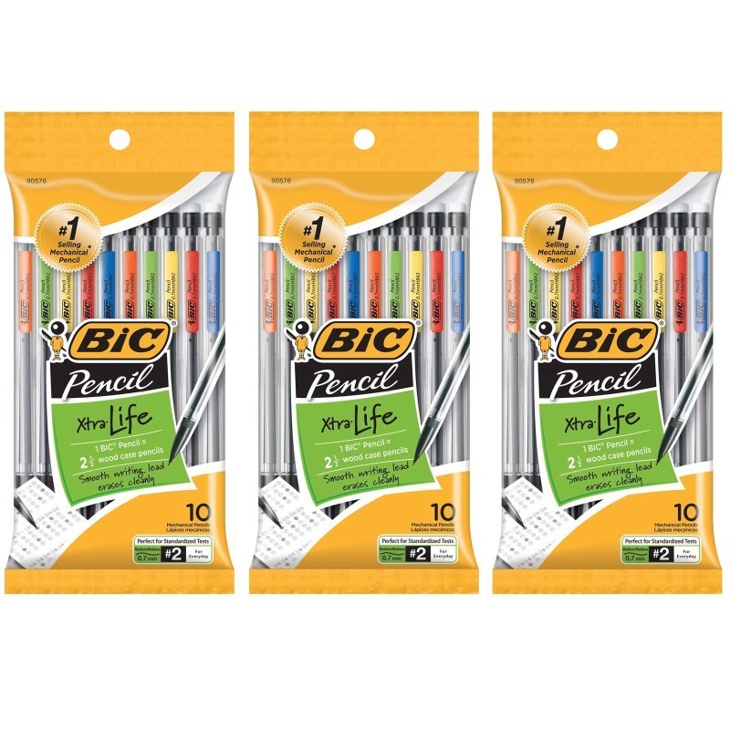 BIC® Mechanical Pencils, 0.7mm, 10 Per Pack, 3 Packs