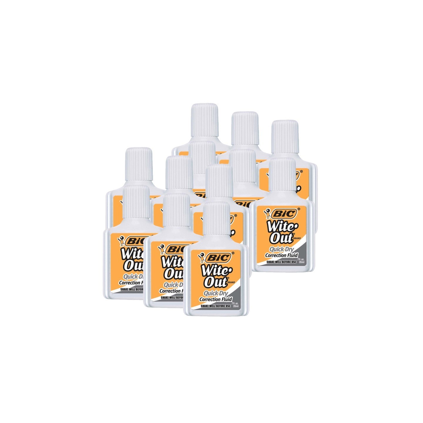 BIC® Wite-Out® Quick Dry Correction Fluid, Pack of 12