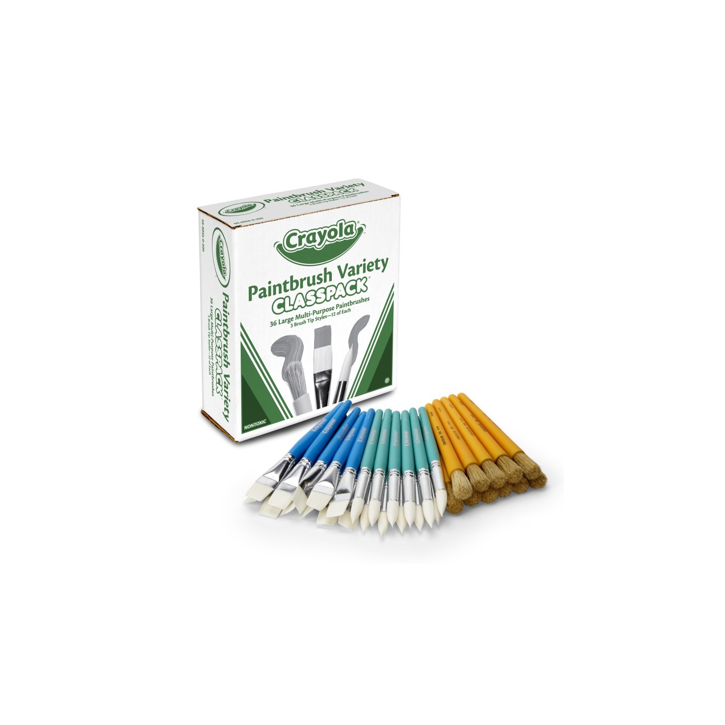 Crayola® Large Variety Paint Brushes Classpack®, 36 Brushes