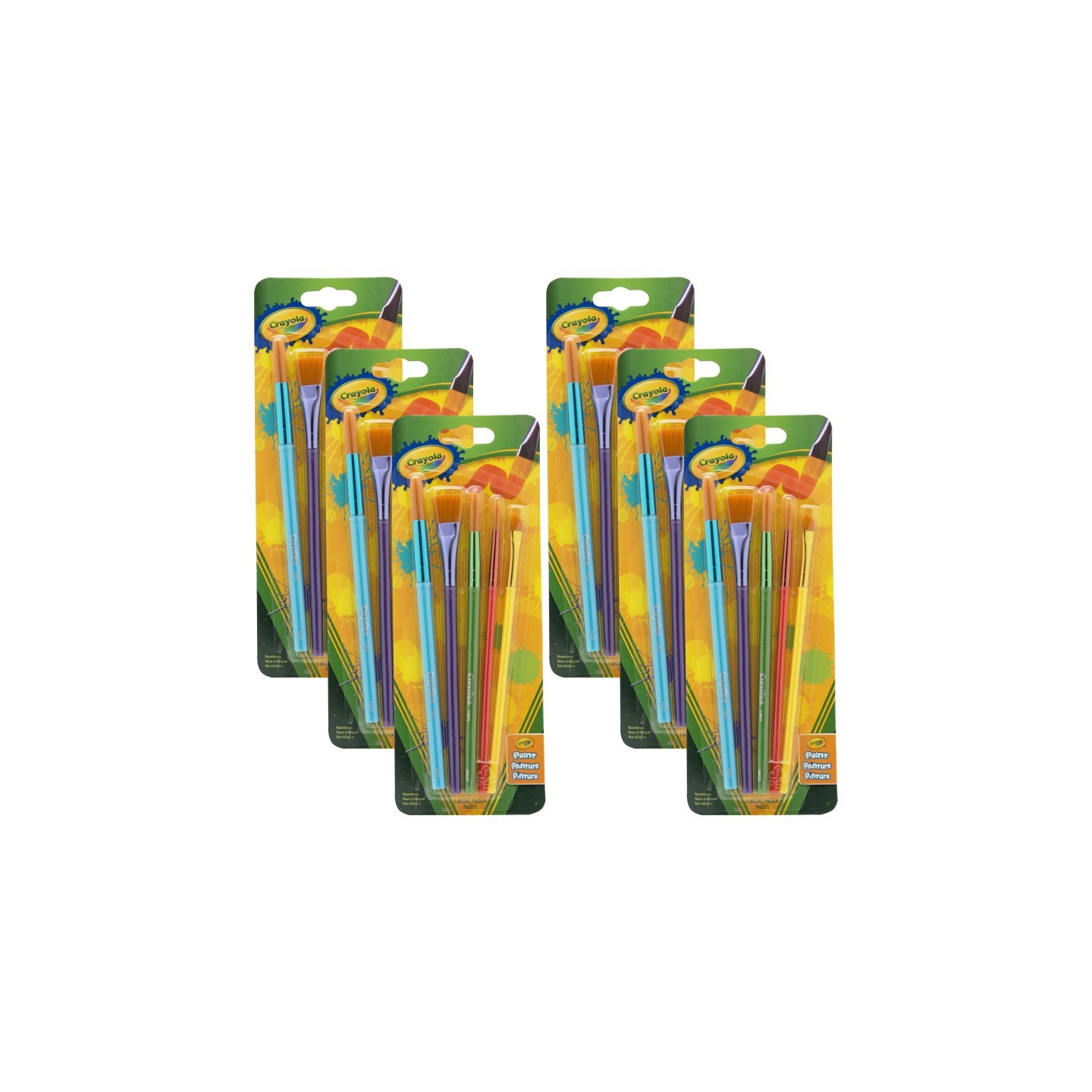 Crayola® Arts & Crafts Brushes, 5 Per Set, 6 Sets