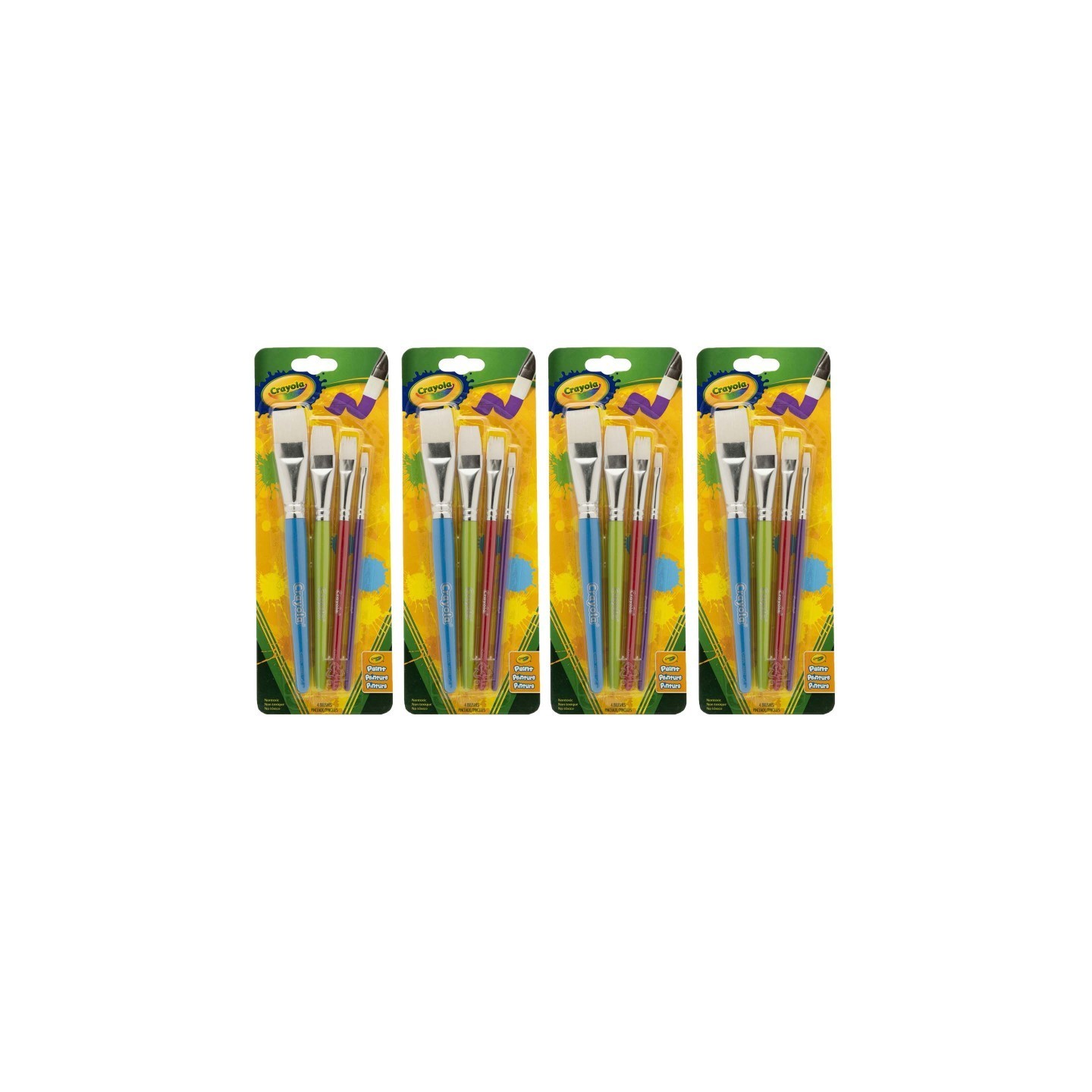 Crayola® Big Paintbrush Set, Flat, 4 Per Pack, 4 Packs