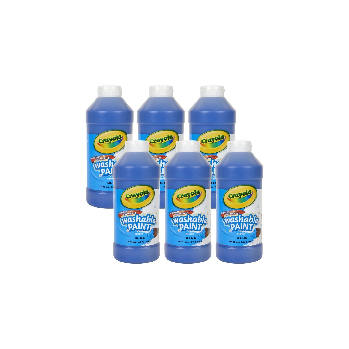 Crayola® Washable Paint, Blue, 16 oz. Bottles, Pack of 6