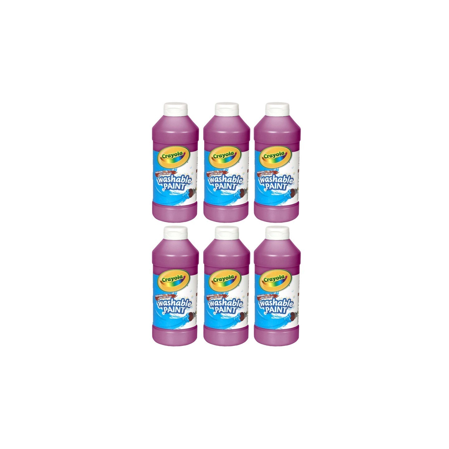 Crayola® Washable Paint, Magenta, 16 oz. Bottles, Pack of 6