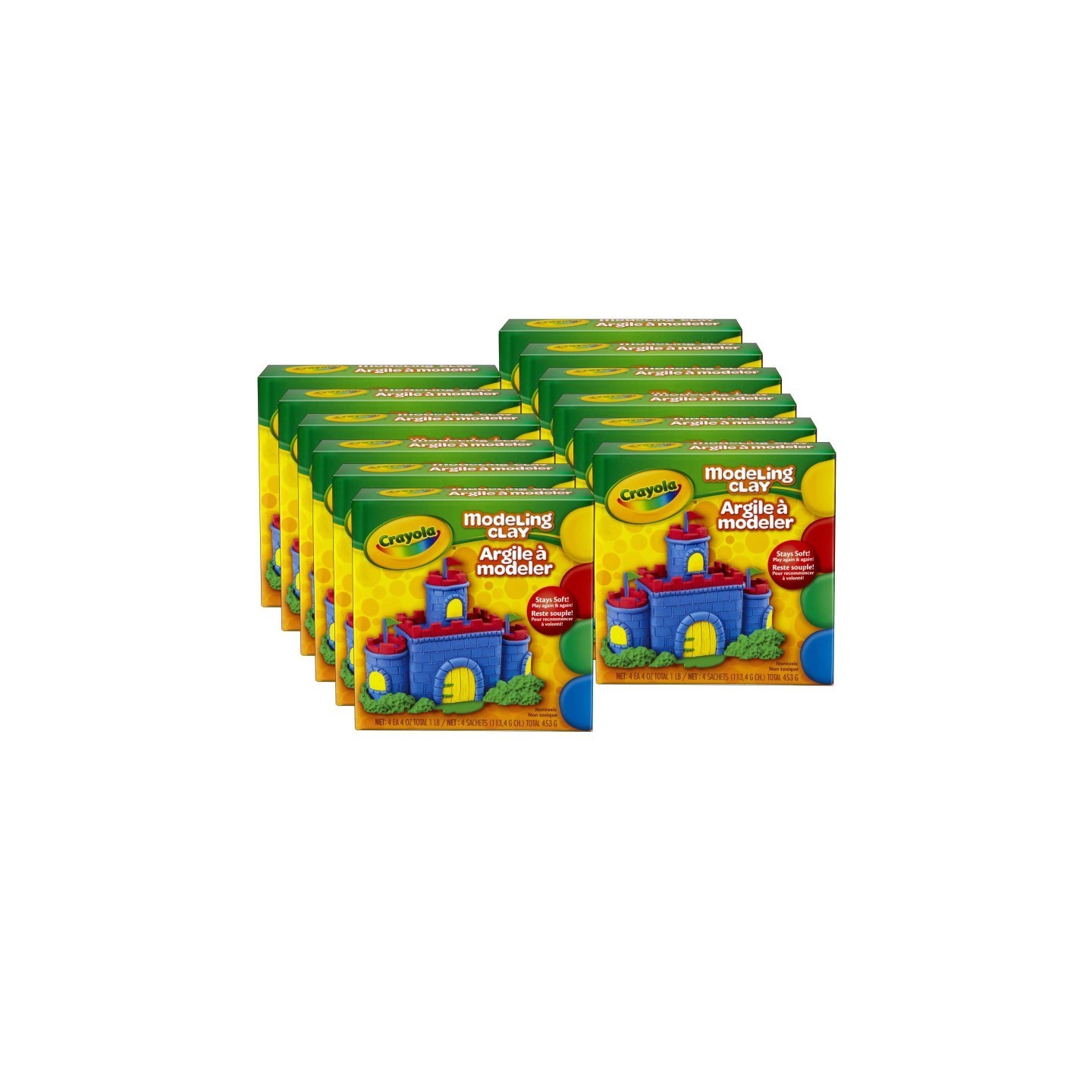 Crayola® Modeling Clay, 4 Assorted Colors, 1 lb. Box, 12 Boxes