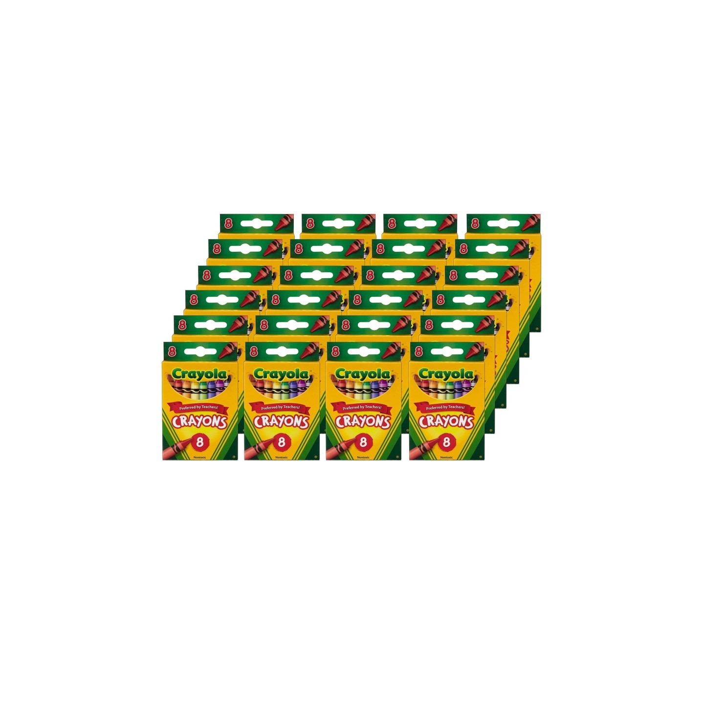 Crayola® Crayons, Regular Size, 8 Colors Per Box, 24 Boxes