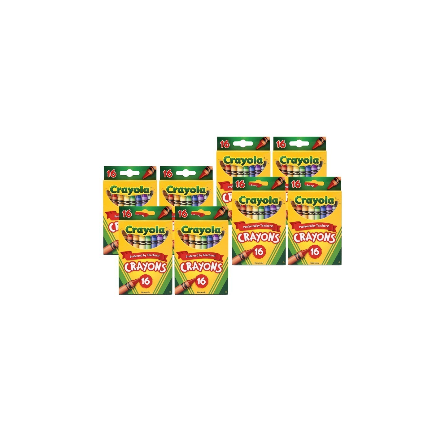 Crayola® Crayons, Regular Size, 16 Per Box, 8 Boxes